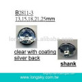 (#B2811-3) woman and children blouse clear crystal acrylic plastic shank button